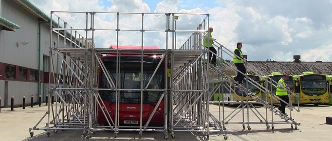 Bespoke Mobile Work Platform For Bus Maintenance