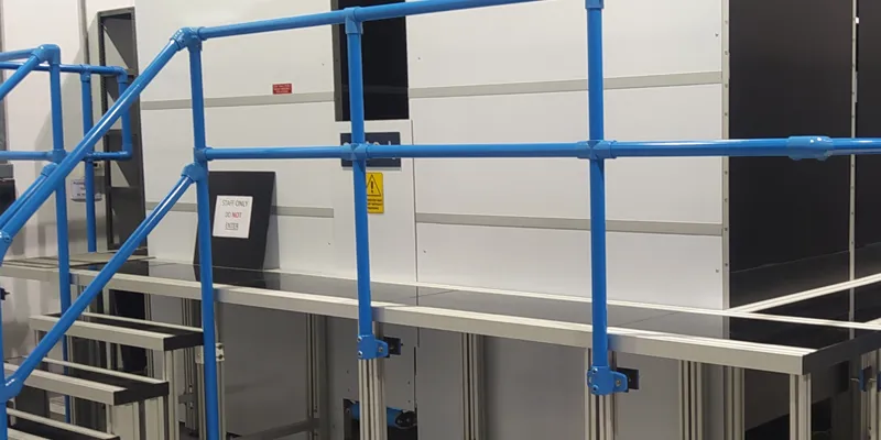 Safety Railing and Modular Guardrail made from Slip-on Railing Fittings ...